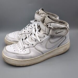 Nike Air Force 1 Mid '07 White Sneakers Athletiic Men's Size 8M 315123-111 WORN